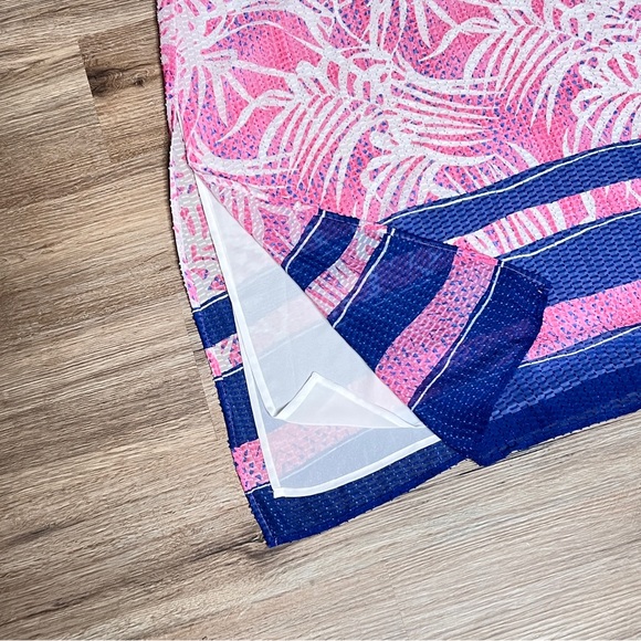 Rafaella Starfish Pink Blue Sleeveless Maxi Dress Resortwear Womens Size S NWT - Picture 3 of 14